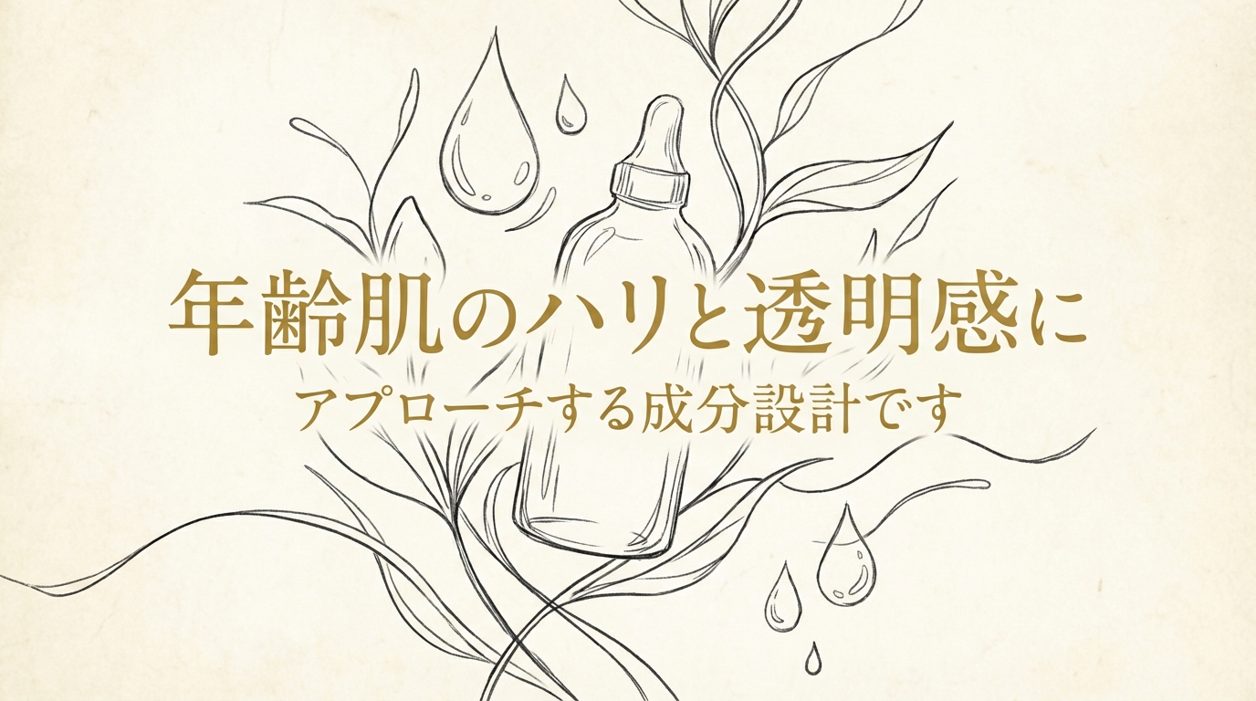 年齢肌のハリと透明感にアプローチする成分設計です