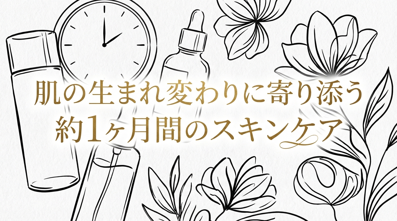 肌の生まれ変わりに寄り添う約1ヶ月間のスキンケア