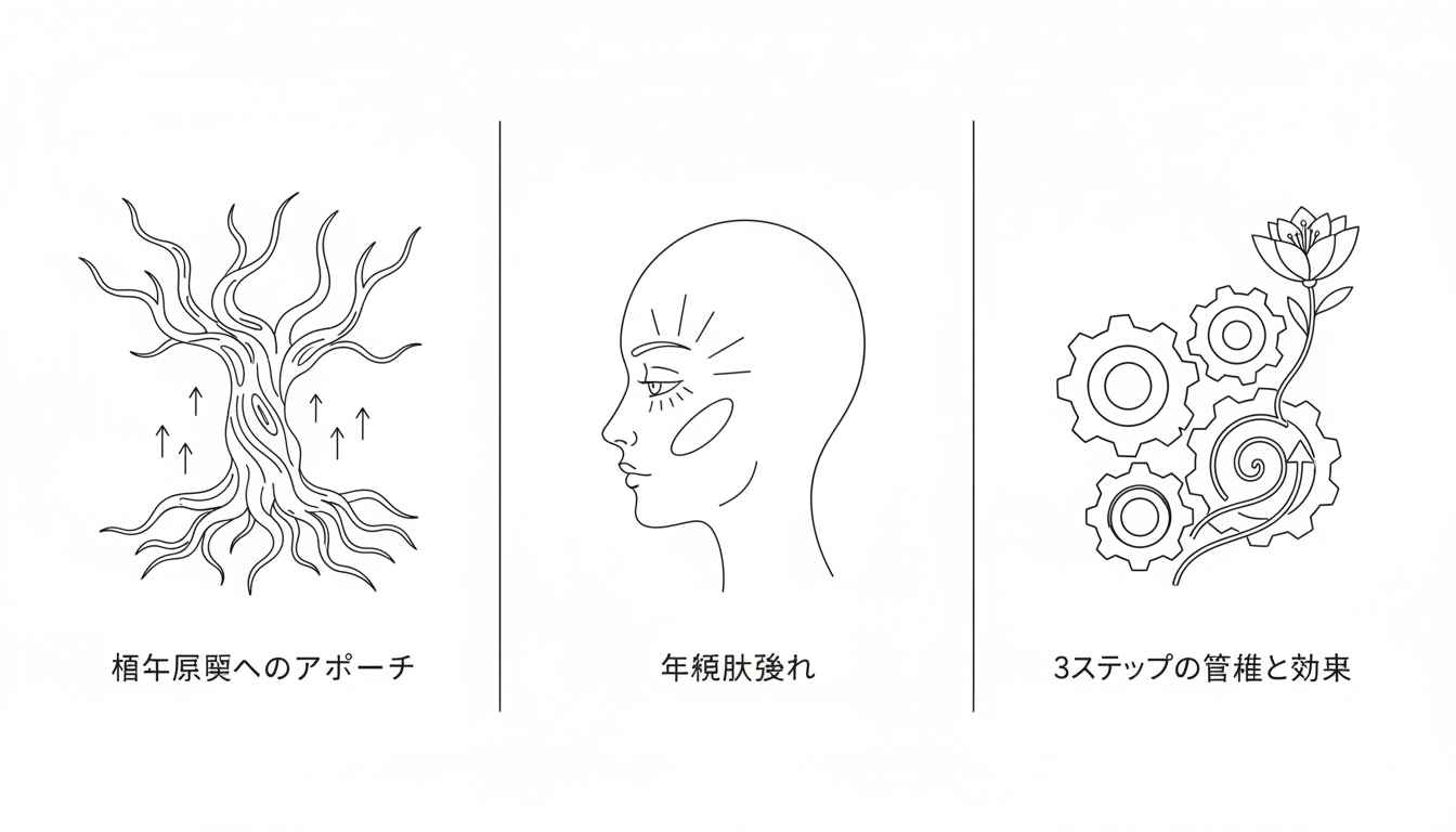 年齢肌の根本原因にアプローチする3ステップの構成