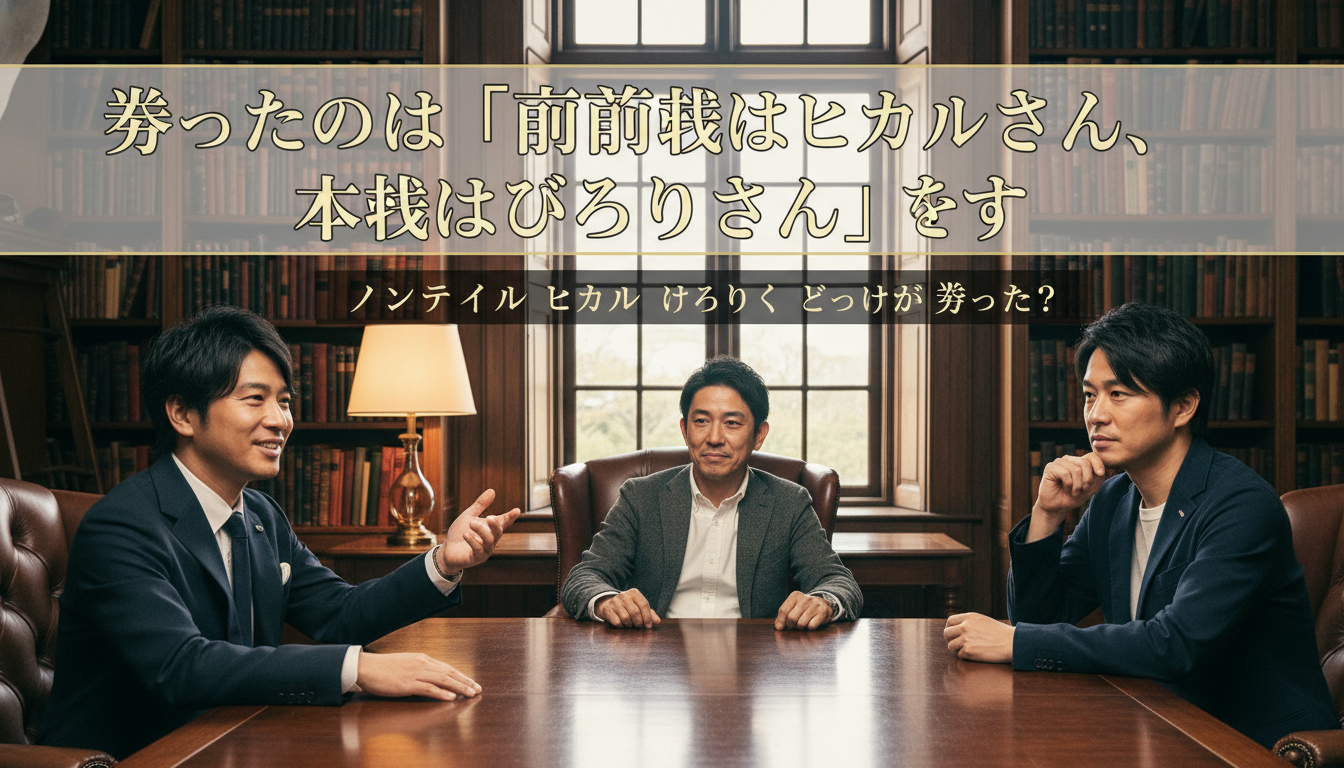 勝ったのは「前哨戦はヒカルさん、本戦はひろゆきさん」です